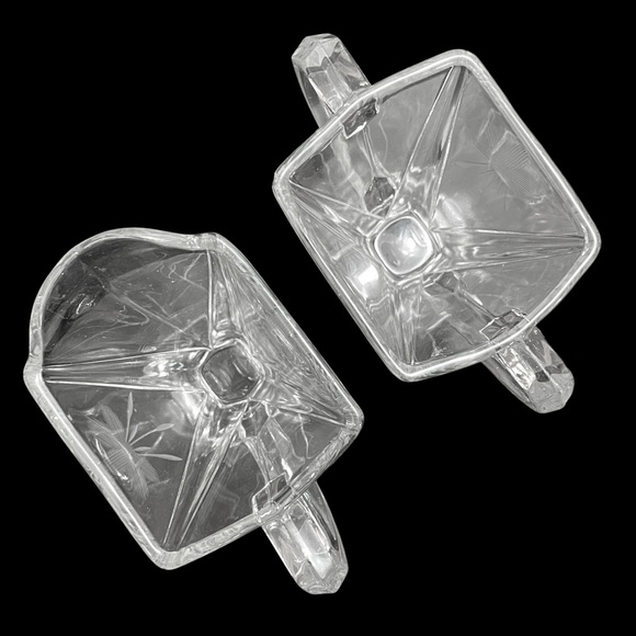 Vintage 1930's Indiana Glass Company Clear Cornflower Etched Sugar Creamer Rare - Picture 5 of 8